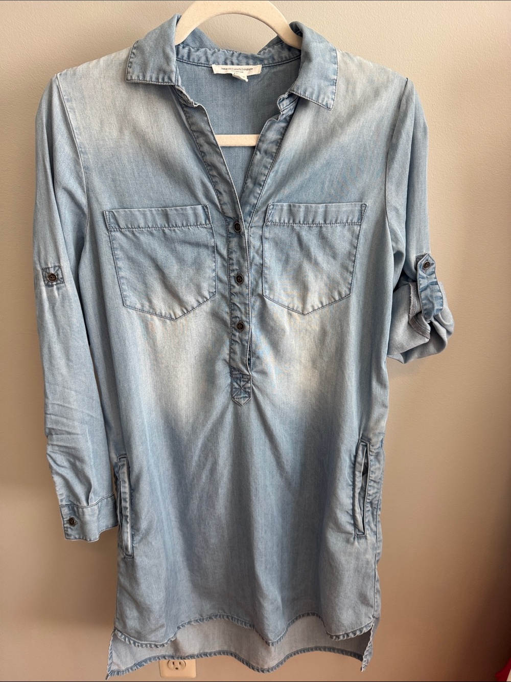 beachlunchlounge Light Blue Denim Tunic Dress